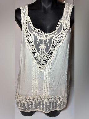 Kismet Cream Lace Crochet Detail Camisole